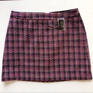 NWT The Limited Tweed Mini Skirt 10 Pink Plaid